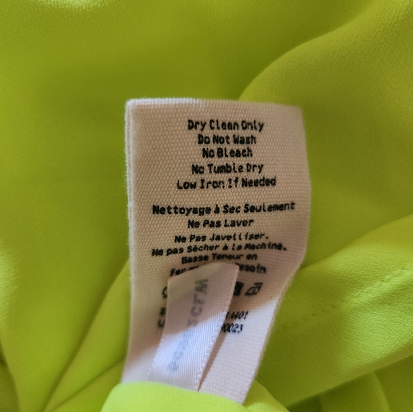 L'Agence Jodie V Neck Slip Dress in Chartreuse Yellow Silk Sleeveless 4 *Defect* - Picture 13 of 13